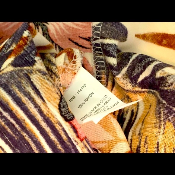 White Tropical Print Belted Button Down Slit Maxi Skirt - Picture 7 of 9